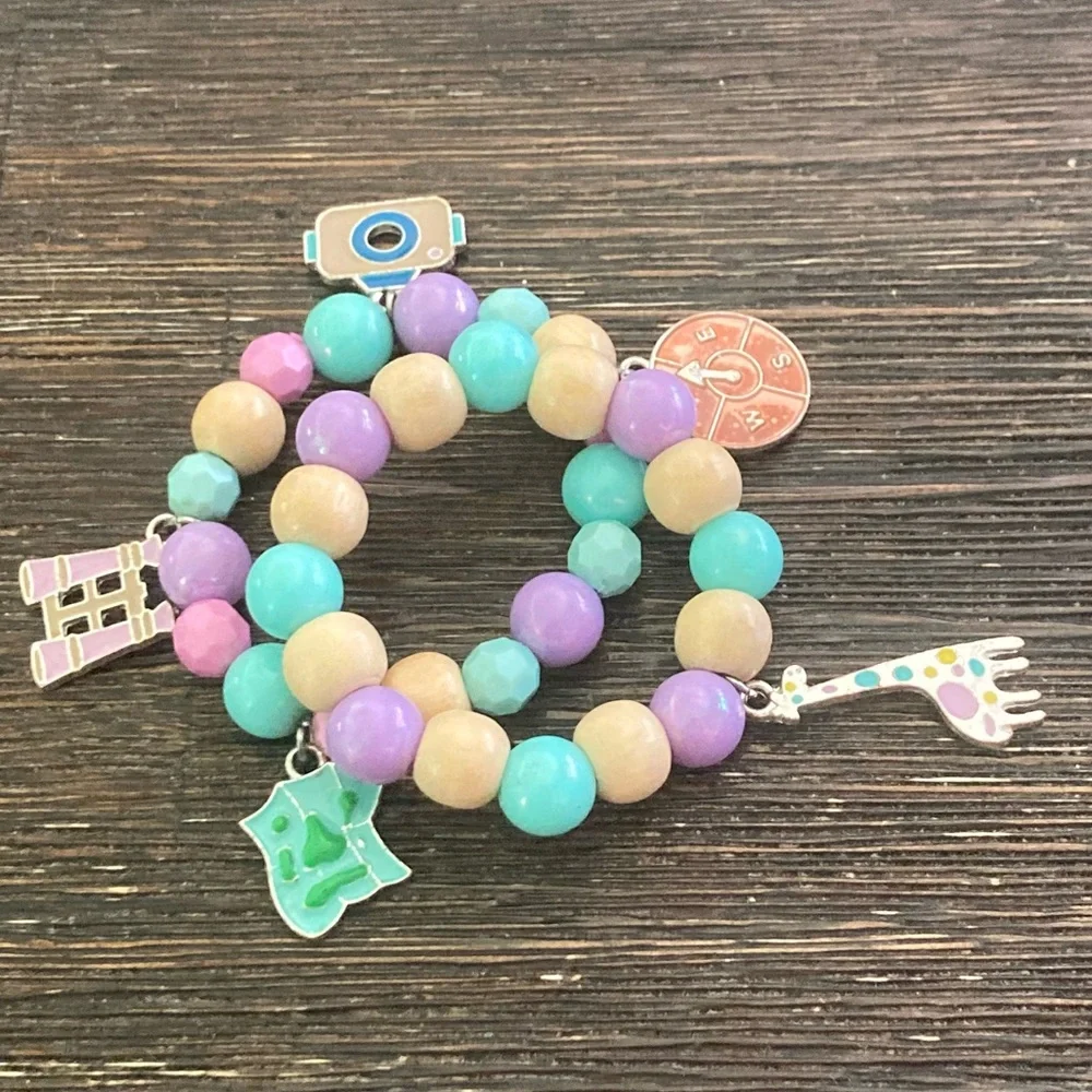 💎 2 Toddler Stretch Bracelets - Adventure Themed